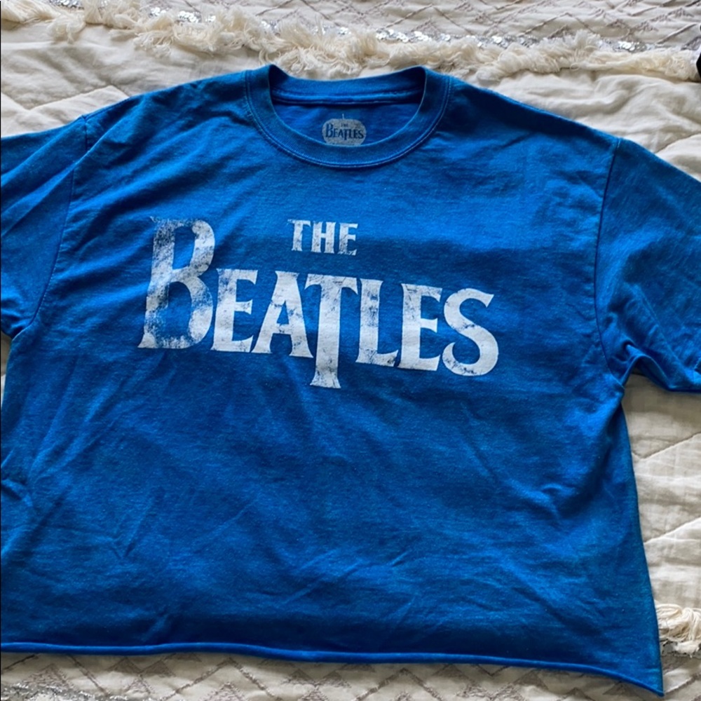 Blue Cropped Beatles T-shirt